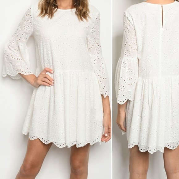 Trend Setter Diva Boutique Dresses & Skirts - WHITE EYELET DRESS